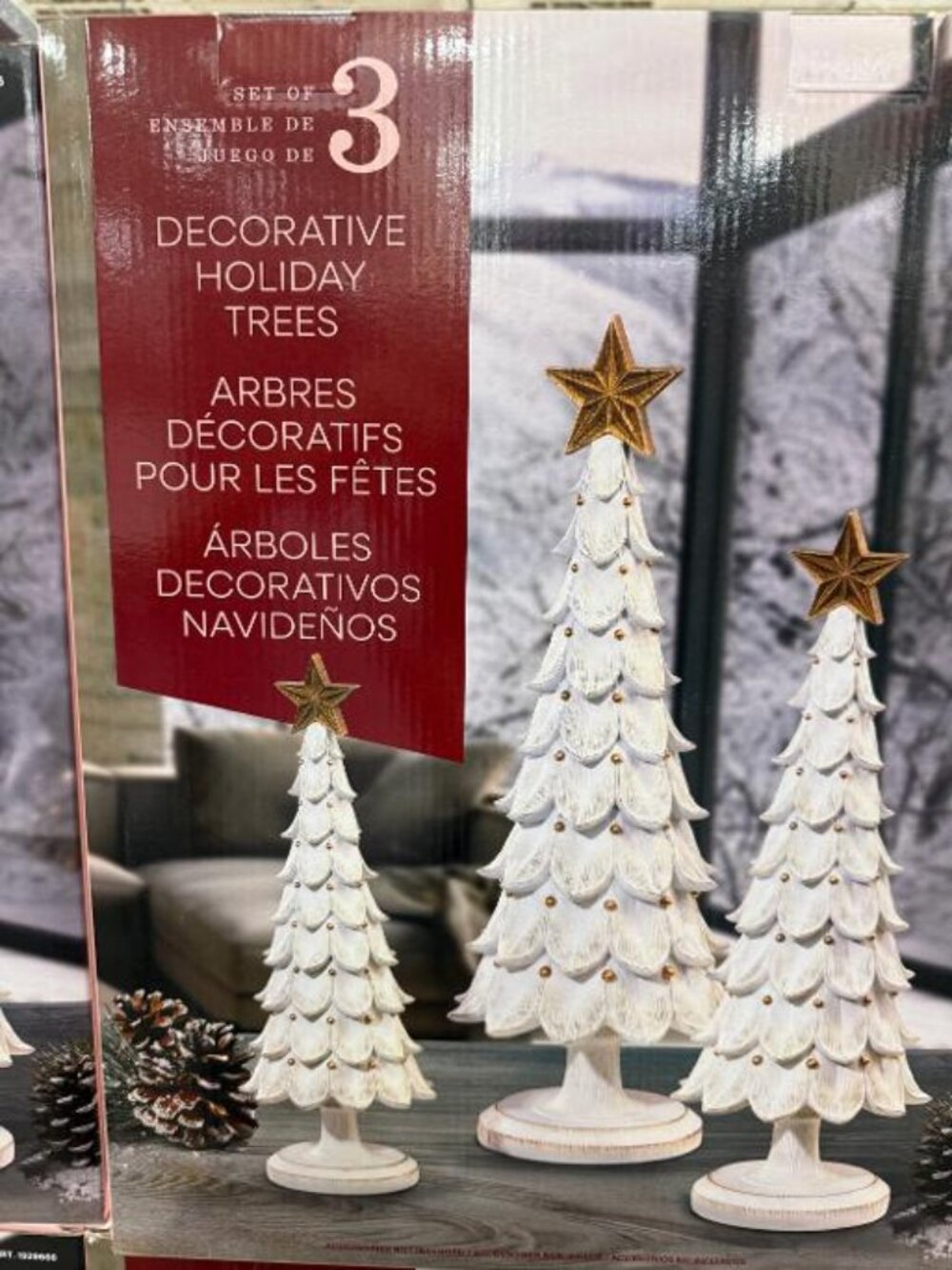 NEW Wood Inspired Holiday Trees, Set of 3